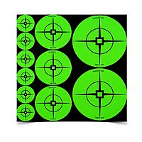 Birchwood Casey Target Spots Orange/Green Assorted Size High-Contrast Self-Adhesive Paper Shooting Targets for Gun Practice Green Targets (33938)