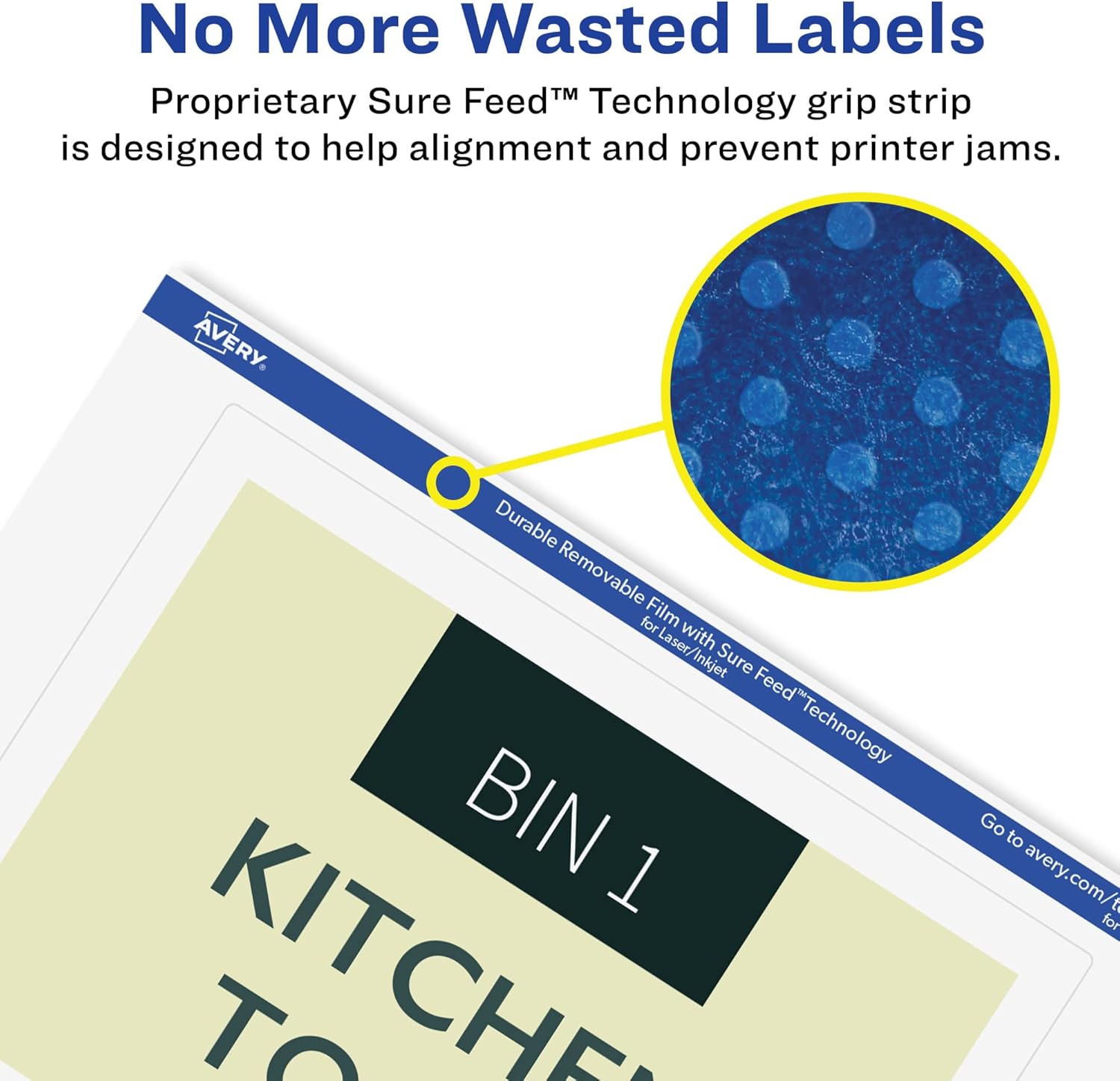 Avery Durable Removable Rectangle Labels, Sure Feed Technology, 5" x 7", Matte White Film, Water-Resistant - 1D1DEC