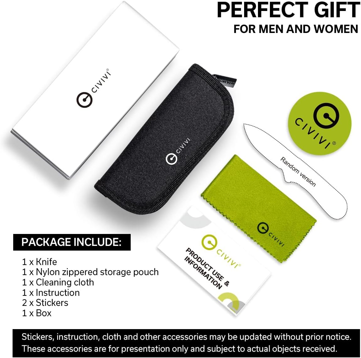 CIVIVI Altus Pocket Folding Knife with Button Lock and Thumb Stud Opener