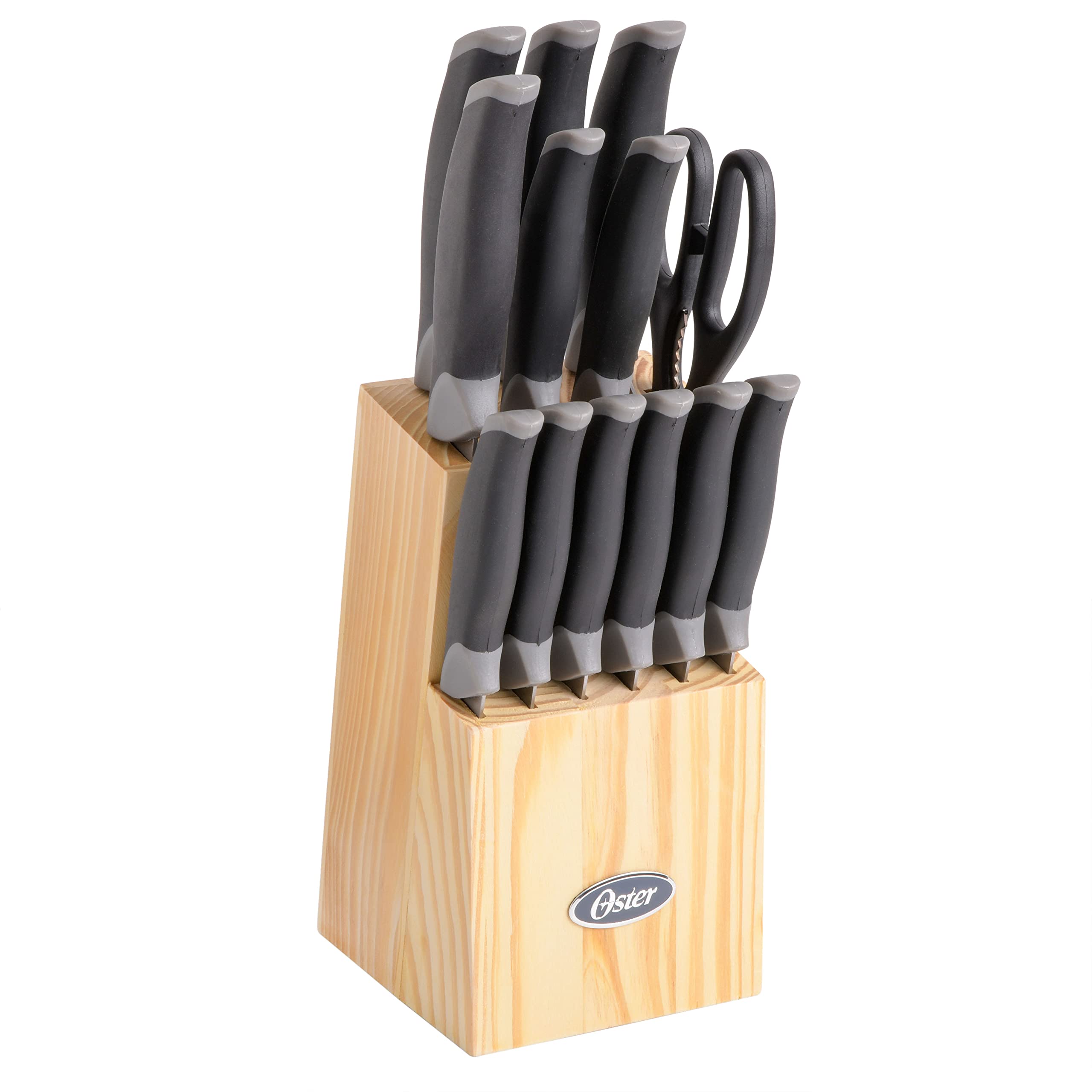 Oster Lindbergh 14 Piece Stainless Steel Cutlery Kitchen Knife Block Set