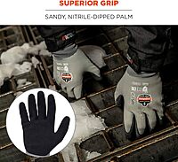 Ergodyne ProFlex 7501 Coated Waterproof Winter Work Gloves, Sandy Nitrile Coated Palms, Thermal Fleece Lining, Gray X-Large (1 pair)