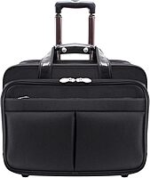 McKLEIN 17" Nylon Patented Detachable -Wheeled Laptop Overnight with Removable Briefcase- CHICAGO Black
