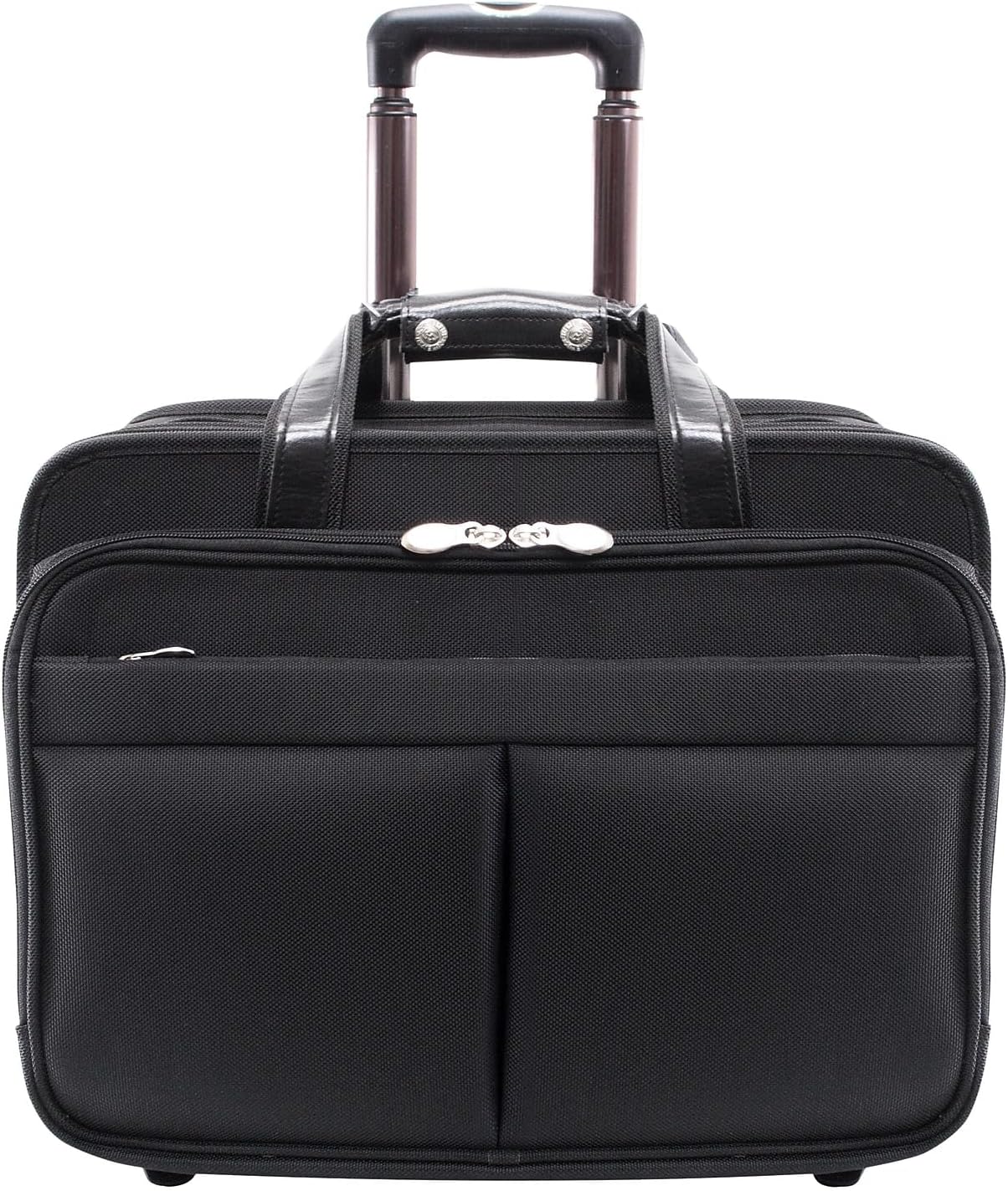 McKLEIN 17" Nylon Patented Detachable -Wheeled Laptop Overnight with Removable Briefcase- CHICAGO Black