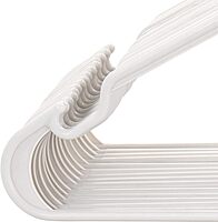 Elama Home 50 Piece Plastic Hanger Set with Notched Shoulders in White