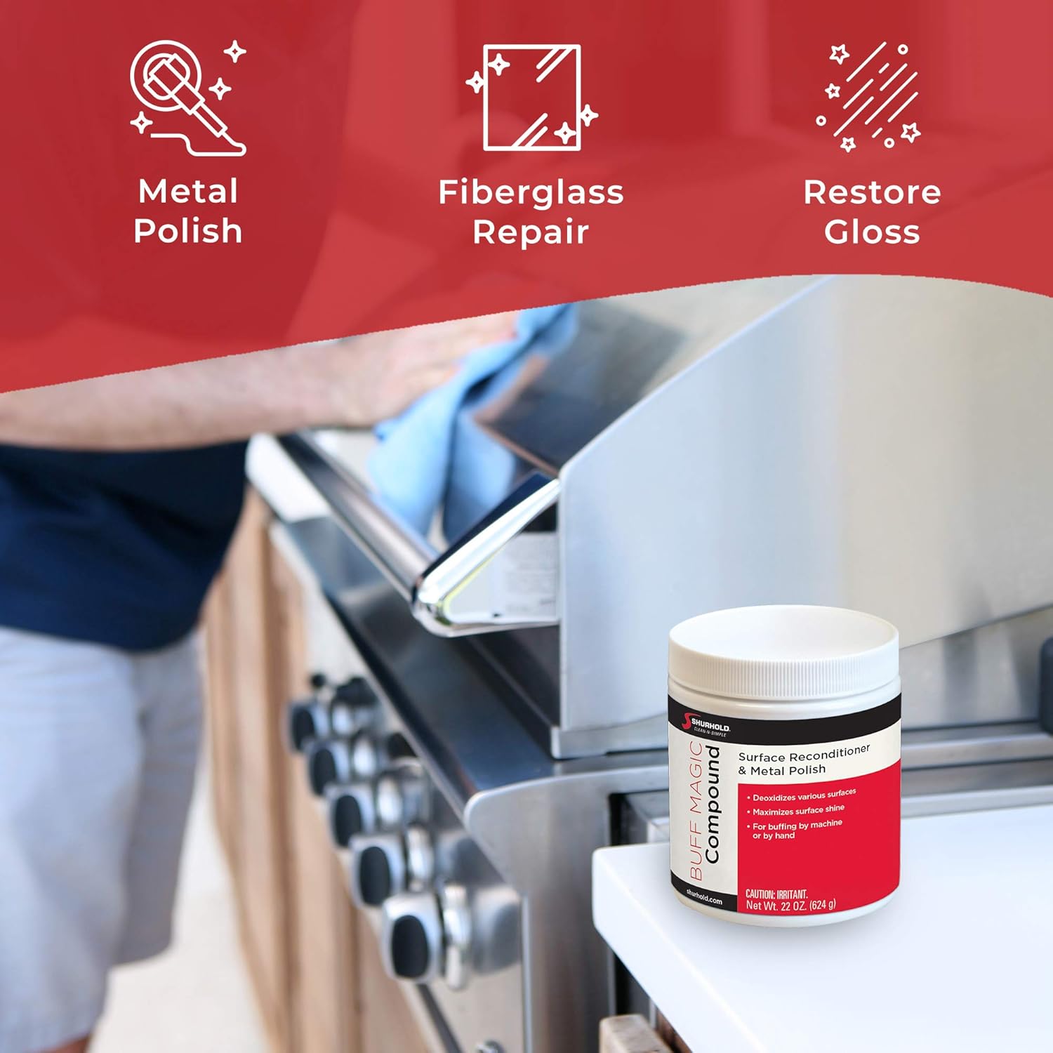 Shurhold Yacht Brite YBP-0101 Buff Magic Jar - 22 oz. 22 oz Pink