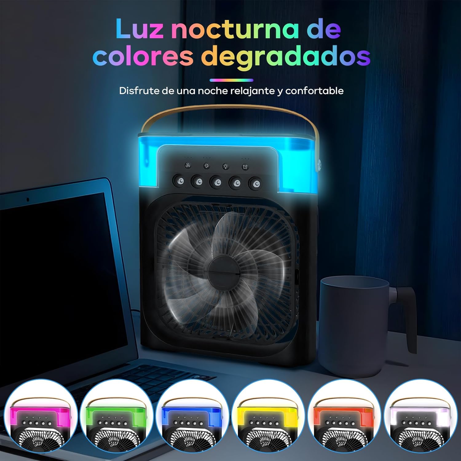 Ventilador Portatil,Mini Enfriador de Aire Por Evaporación,Refrigeración