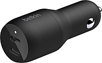 Belkin 36-Watt Dual-USB Car Charger - Power Delivery 2 18W USB-C Ports with PPS Charging Apple iPhone 14, 14 Pro, 14 Pro Max
