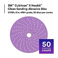 3M Cubitron II Hookit Clean Sanding Abrasive Disc 31484, 6 in, 400+ Grade, High Performance, Long Lasting