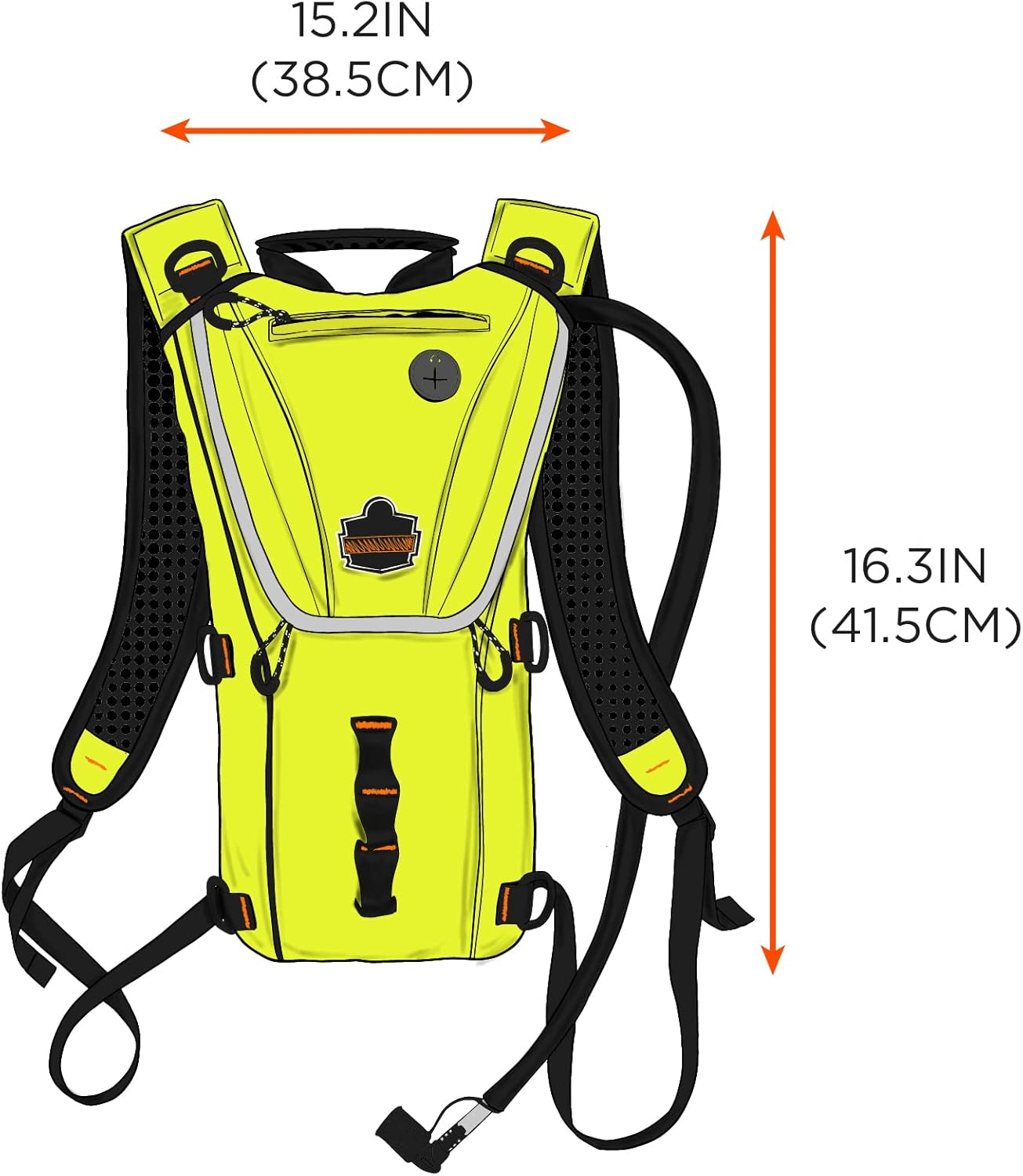 Ergodyne Chill-Its 5156 Hydration Backpack with Storage, Low Profile Pack, High Visibility Reflective, 3 Liter Bladder