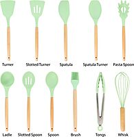 MegaChef 12-Piece Silicone and Wood Utensil Set