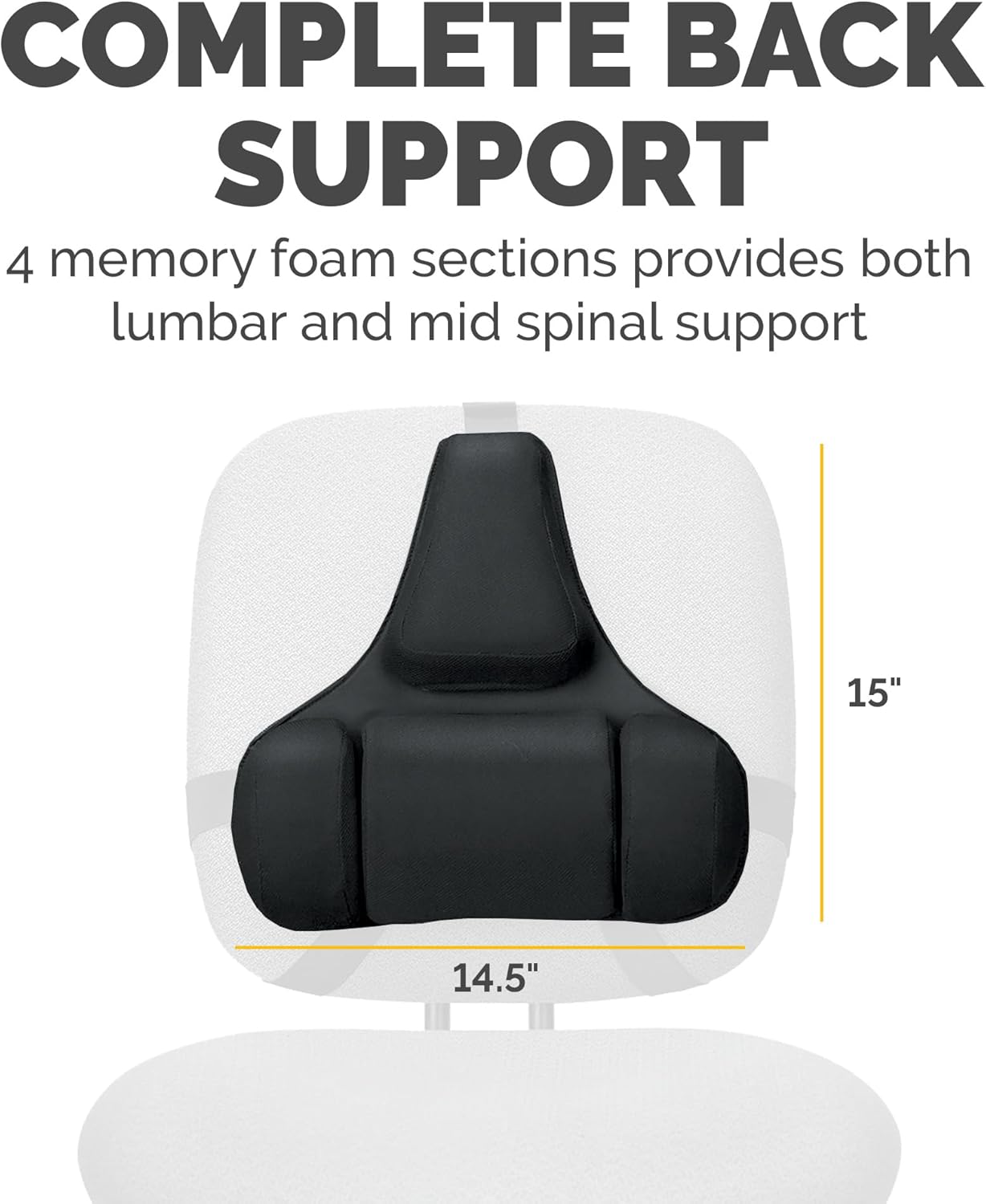 Fellowes Professional Series Back Support with Microban Protection, Black (8037601)