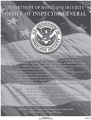 ComplyRight Department of Homeland Security Fraud Hotline Poster (E3260)