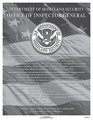 ComplyRight Department of Homeland Security Fraud Hotline Poster (E3260)