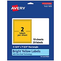 Avery Print-To-The-Edge Labels With Sure Feed Technology And Easy Peel, 94255-BYP10, Rectangle, 4-3/4in x 7-3/4in