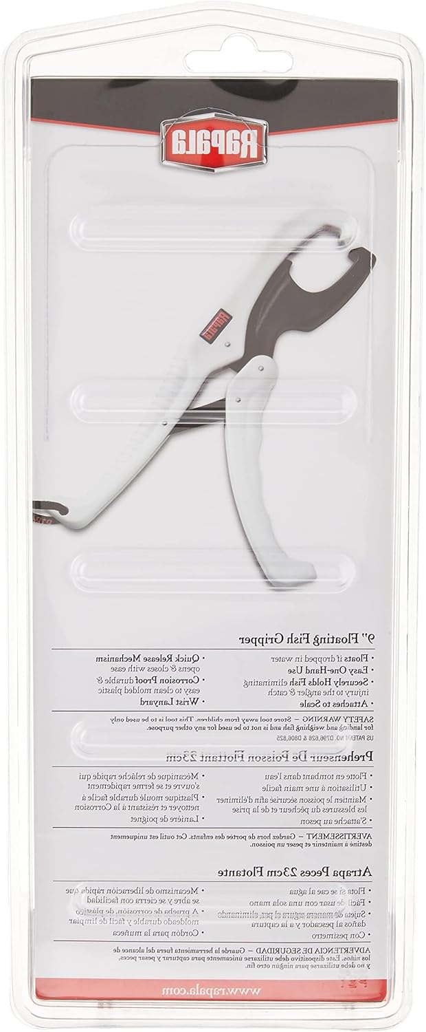 Rapala 9" Floating Fish Gripper 9", White/Black Fishing Line