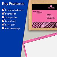 Avery Printable Rectangle Labels, Sure Feed Technology, 4-3/4" x 7-3/4", Bright Pink Labels, Print-to-The-Edge