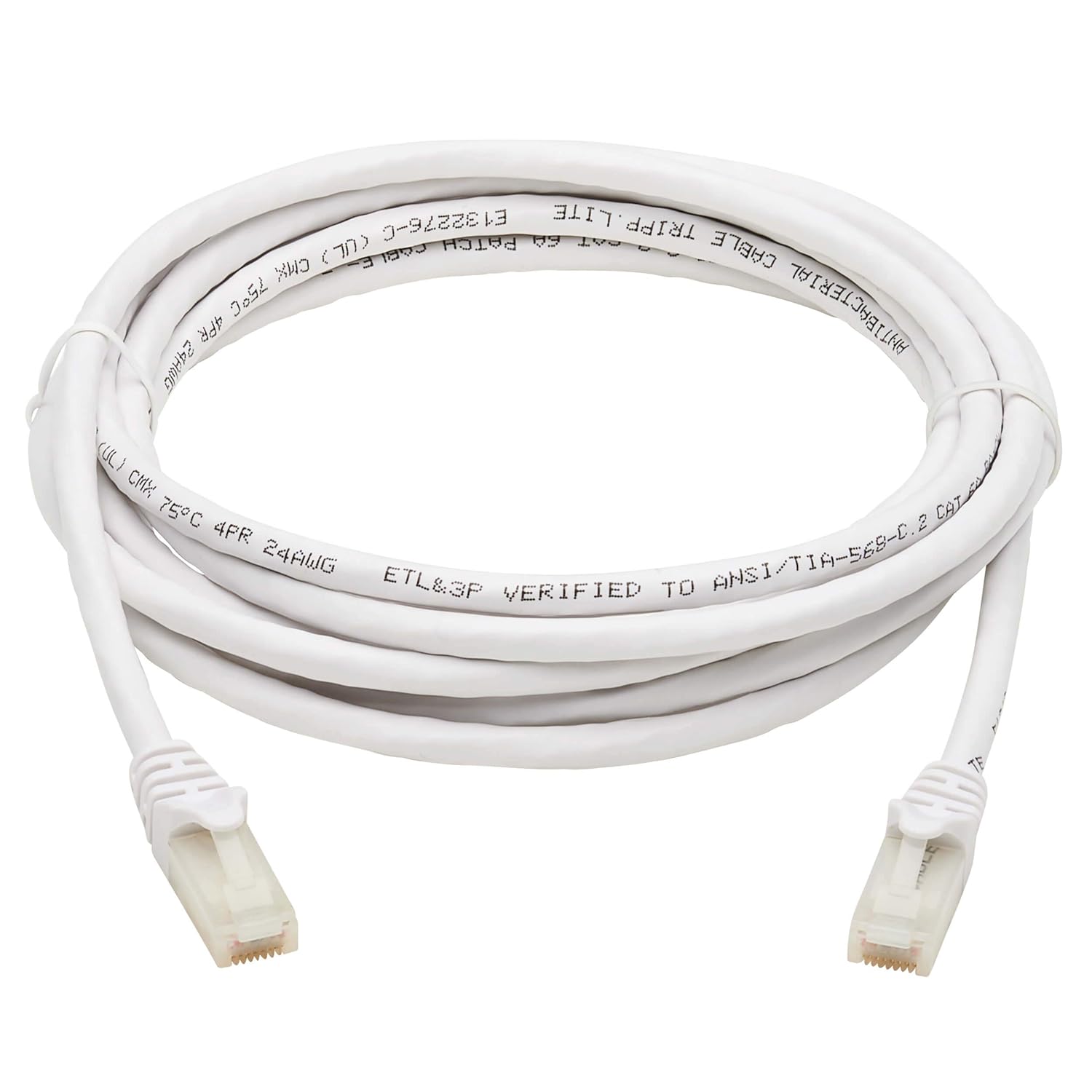 Tripp Lite, Safe-IT, Hospital-Grade Protection, Cat6a, 10G Certified, Snagless, UTP Ethernet Cable, (RJ45 M/M), White