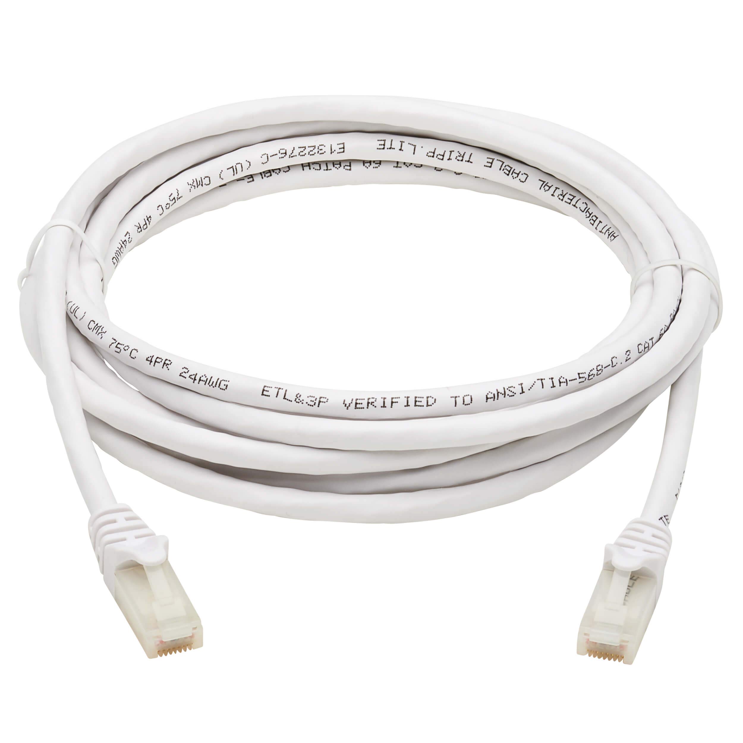 Tripp Lite, Safe-IT, Hospital-Grade Protection, Cat6a, 10G Certified, Snagless, UTP Ethernet Cable, (RJ45 M/M), White