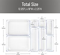 MIND READER Drawer Organizer Set, Multi-Piece Storage Trays for Kitchen, Bathroom, Office & More