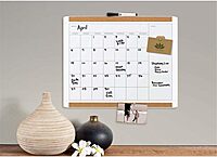 U Brands PinIt Combination Dry Erase Board with White Frame, Includes Marker and Magnet, 16" x 20"