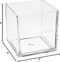 Azar Displays Deluxe Clear Crystal Styrene Cube Bins, Pack of 4