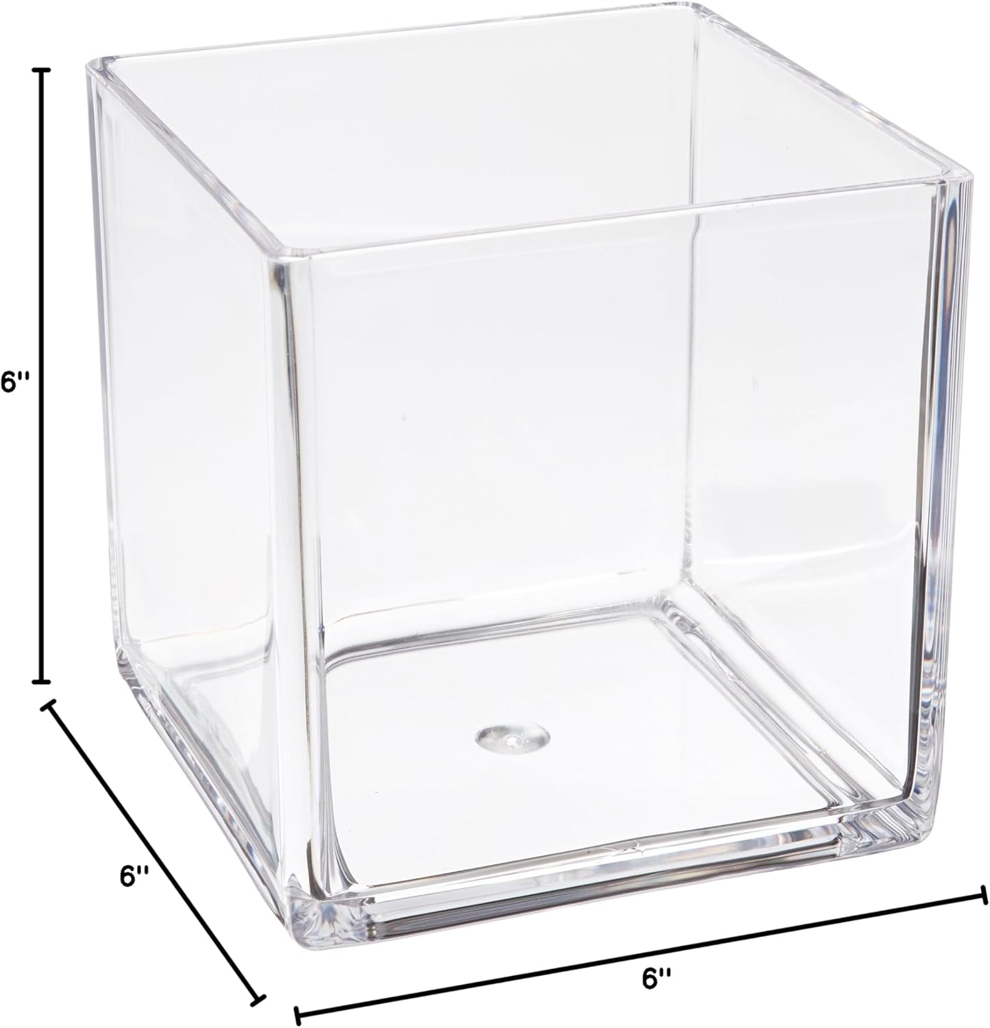 Azar Displays Deluxe Clear Crystal Styrene Cube Bins, Pack of 4