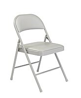 Commercialine Vinyl Padded Steel Folding Chair, Gray (Pack of 4) - Supports 250 lb
