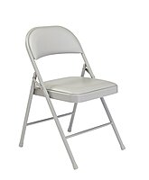 Commercialine Vinyl Padded Steel Folding Chair, Gray (Pack of 4) - Supports 250 lb