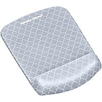 Fellowes PlushTouch Foam Mouse Pad Wrist Support with MICROBAN - Gray Lattice (9549701)