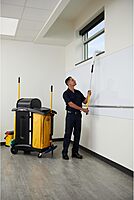 Rubbermaid Commercial High Security Housekeeping Janitorial Cart with Wheels, Yellow Vinyl Bag