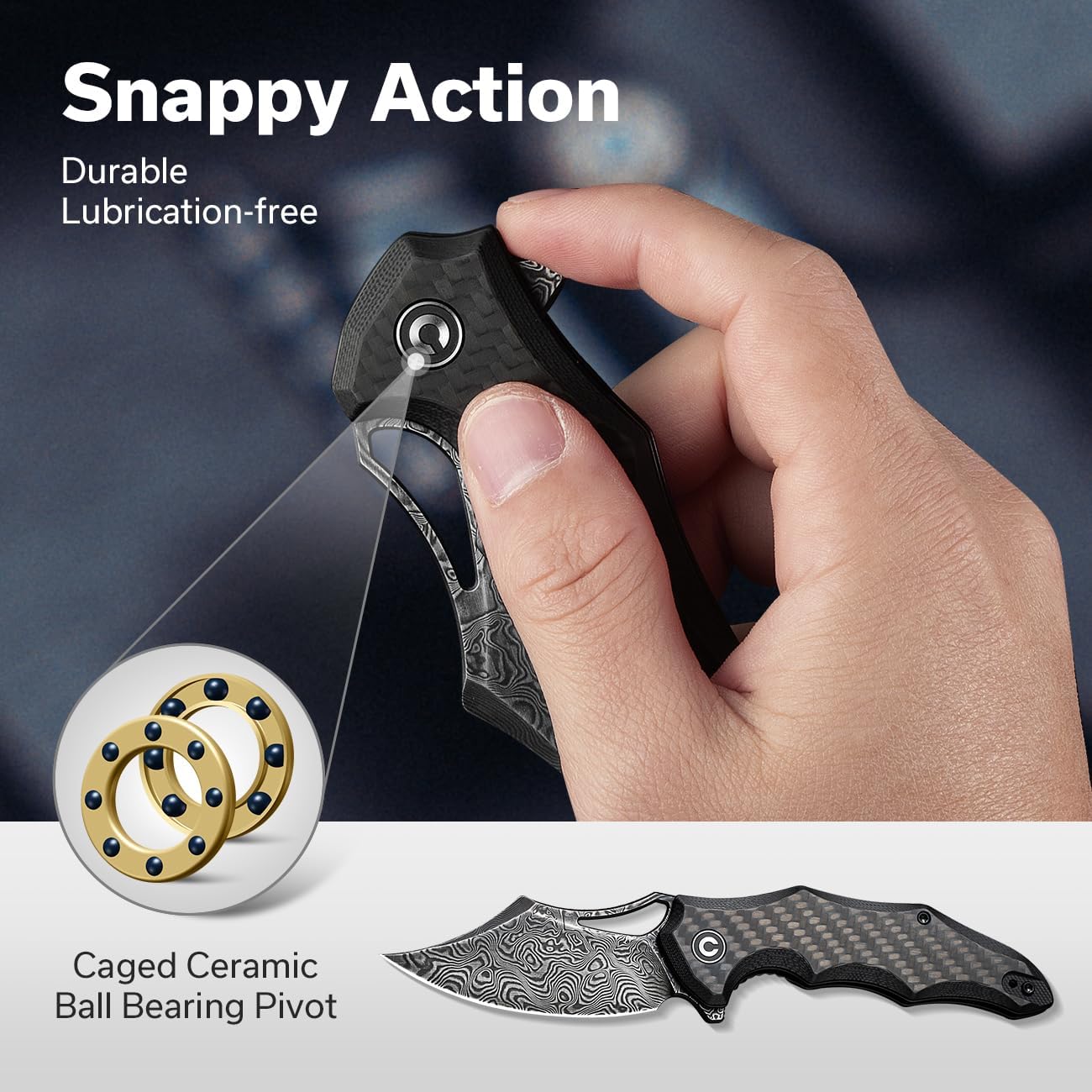 CIVIVI Chiro 3.1" Folding Pocket Knife with Flipper and G10 Handle