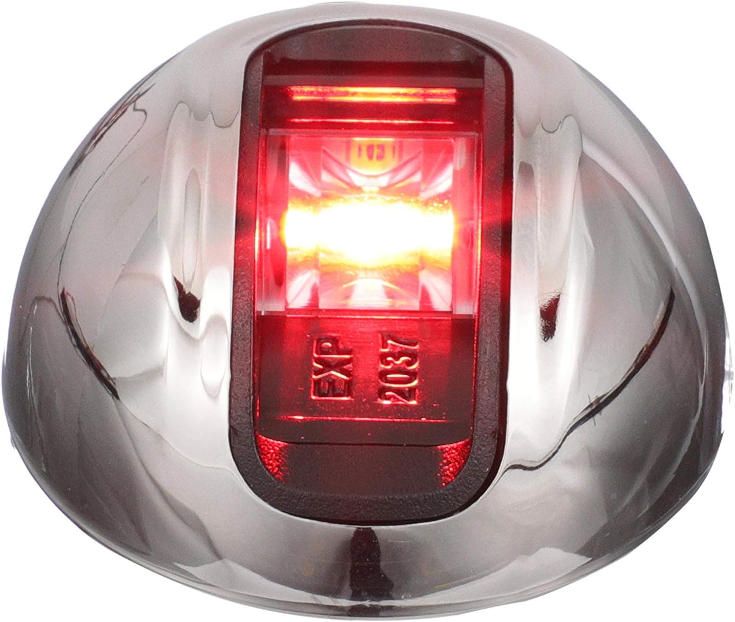 Attwood NV3012SSR-7 LightArmor 2-Mile Vertical Surface Mount Navigation Light, Red LED Lighting, Round Stainless Housing