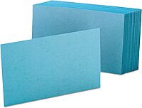 Oxford Color Index Cards, Unruled, 4 in x 6 in, Blue, Pack of 100