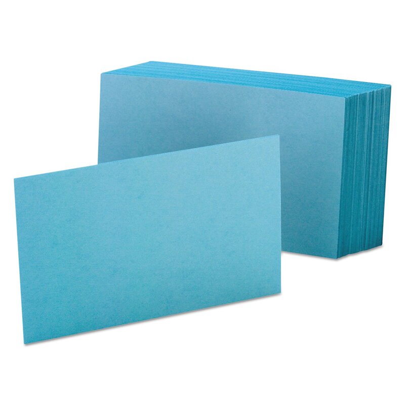 Oxford Color Index Cards, Unruled, 4 in x 6 in, Blue, Pack of 100