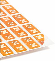 Smead® ETS Color-Coded Year Labels, SMD67924, 1/2" x 1", Orange, 25 Labels Per Sheet, Pack of 10 Sheets