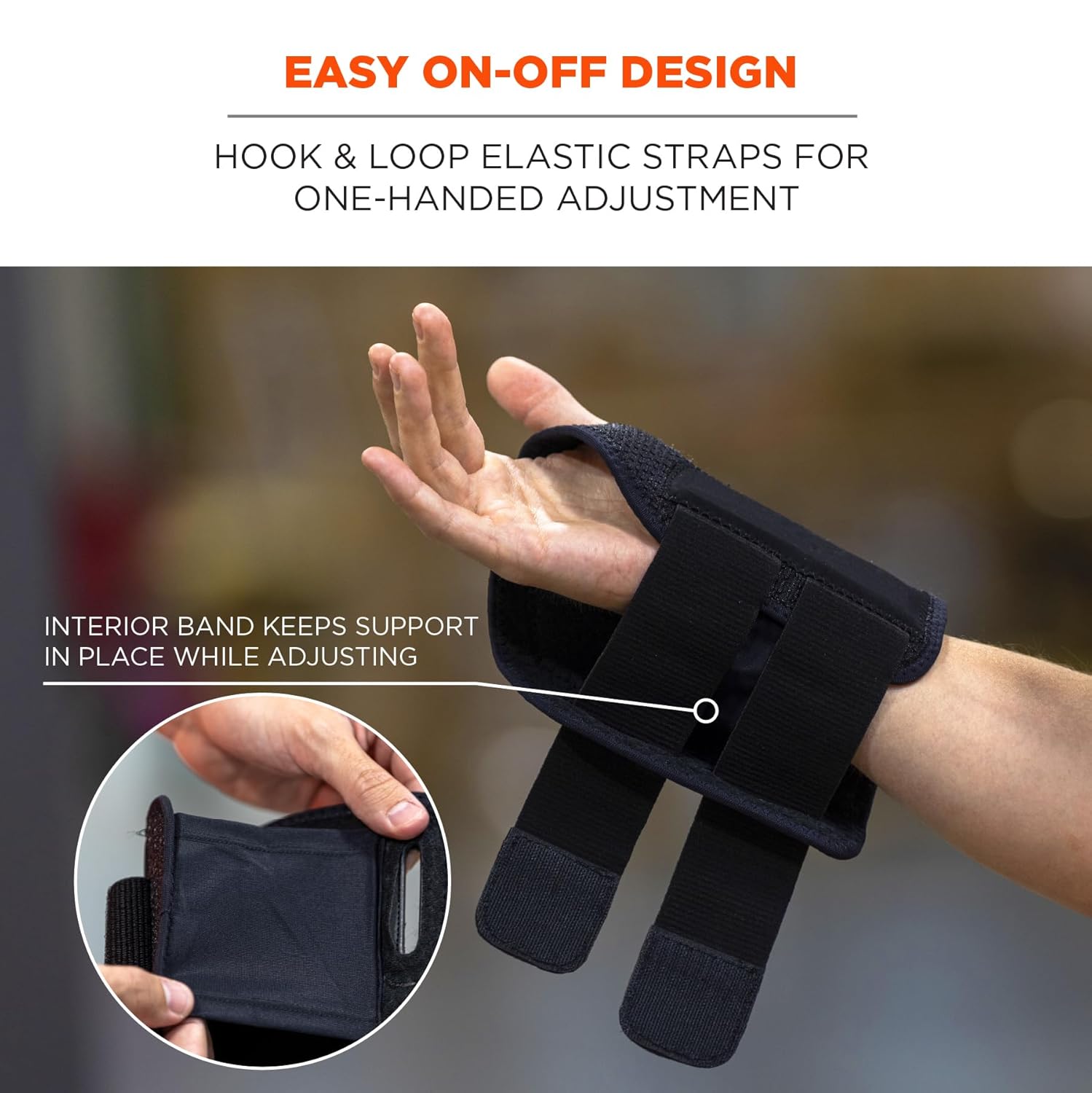 ERGODYNE ProFlex 4015 Wrist Brace Support with Open Center Semi-Rigid Palm Stay