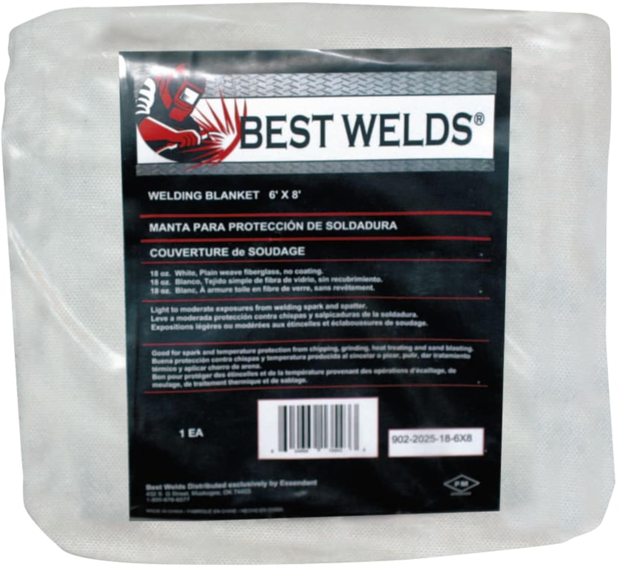 Best Welds Welding Blankets, 8 ft X 6 ft, Fiberglass, White
