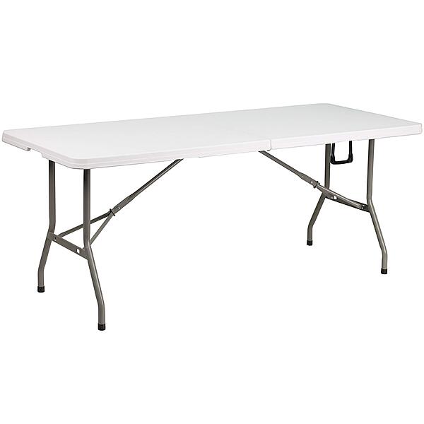 FLASH FURNITURE Bi-Fold Plastic Folding Table