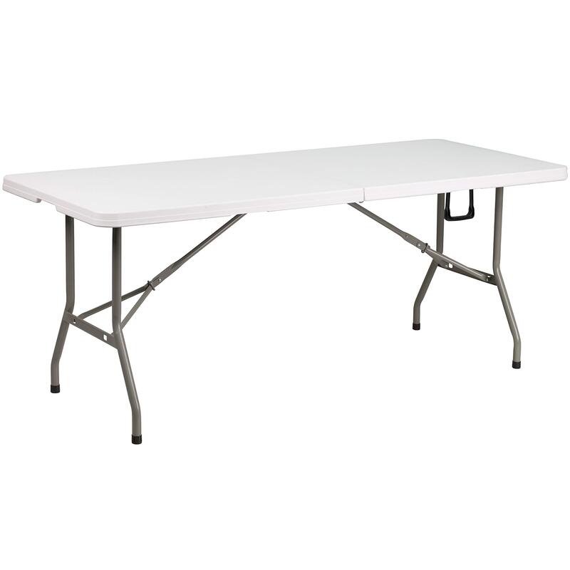 FLASH FURNITURE Bi-Fold Plastic Folding Table