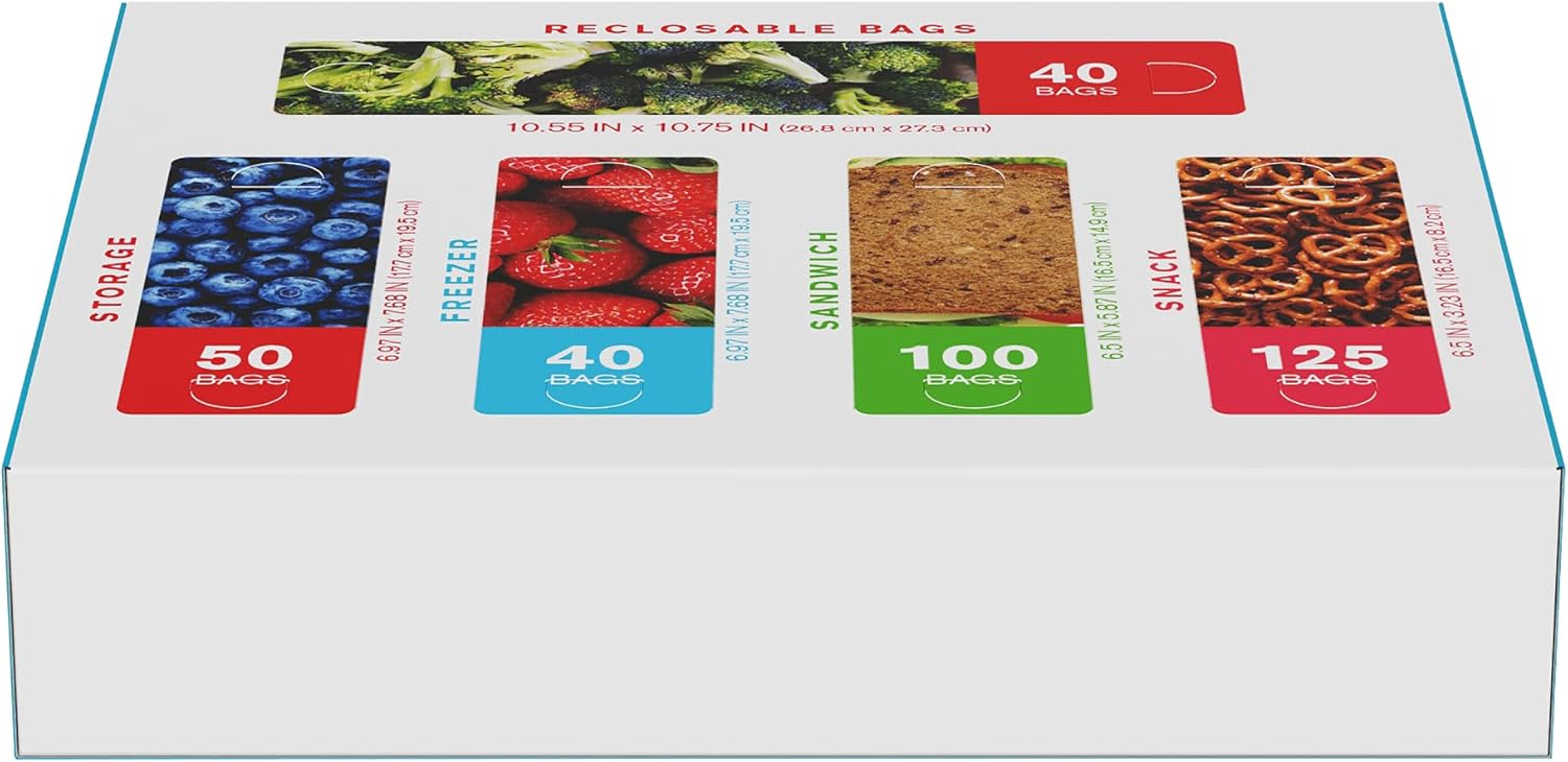 Highmark® Plastic Storage Bags, Variety Pack, Clear, Pack Of 355 Bags