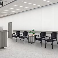 Regency Ace Vinyl Stacking Chair With Arms, Black