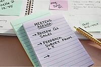 Post-it Greener Notes, 4 in x 6 in, 5 Pads, 100 Sheets/Pad, Lined, Clean Removal, School Supplies and Office Products