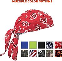 ERGODYNE Chill-Its 6615 High-Performance Bandana Doo Rag with Terry Cloth Sweatband