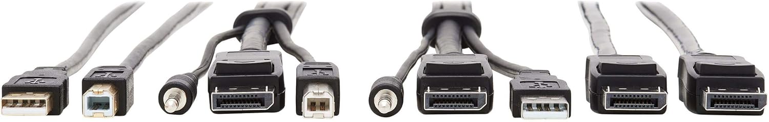 Tripp Lite DisplayPort KVM Cable Kit 4K USB 3.5mm 3xM/USB mm DP mm 6ft (P783-006-DPU)