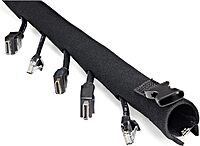 StarTech.com 40" (1m) Neoprene Cable Management Sleeve with Zipper & Buckle - 1.2" (3cm) Diameter - Computer/PC Power/Network/AV Cord Cover/Manager - Flexible Cable Organizer Wrap - Black
