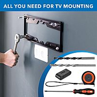 Mount-It! Universal TV Mount Installation Kit, 7-Piece Set Includes 2 Wood Drill Bits, 2 Concrete Drill Bits, 1 Stud Finder with Bubble Level, 1 Tape Measure, 1 Philipps Screwdriver