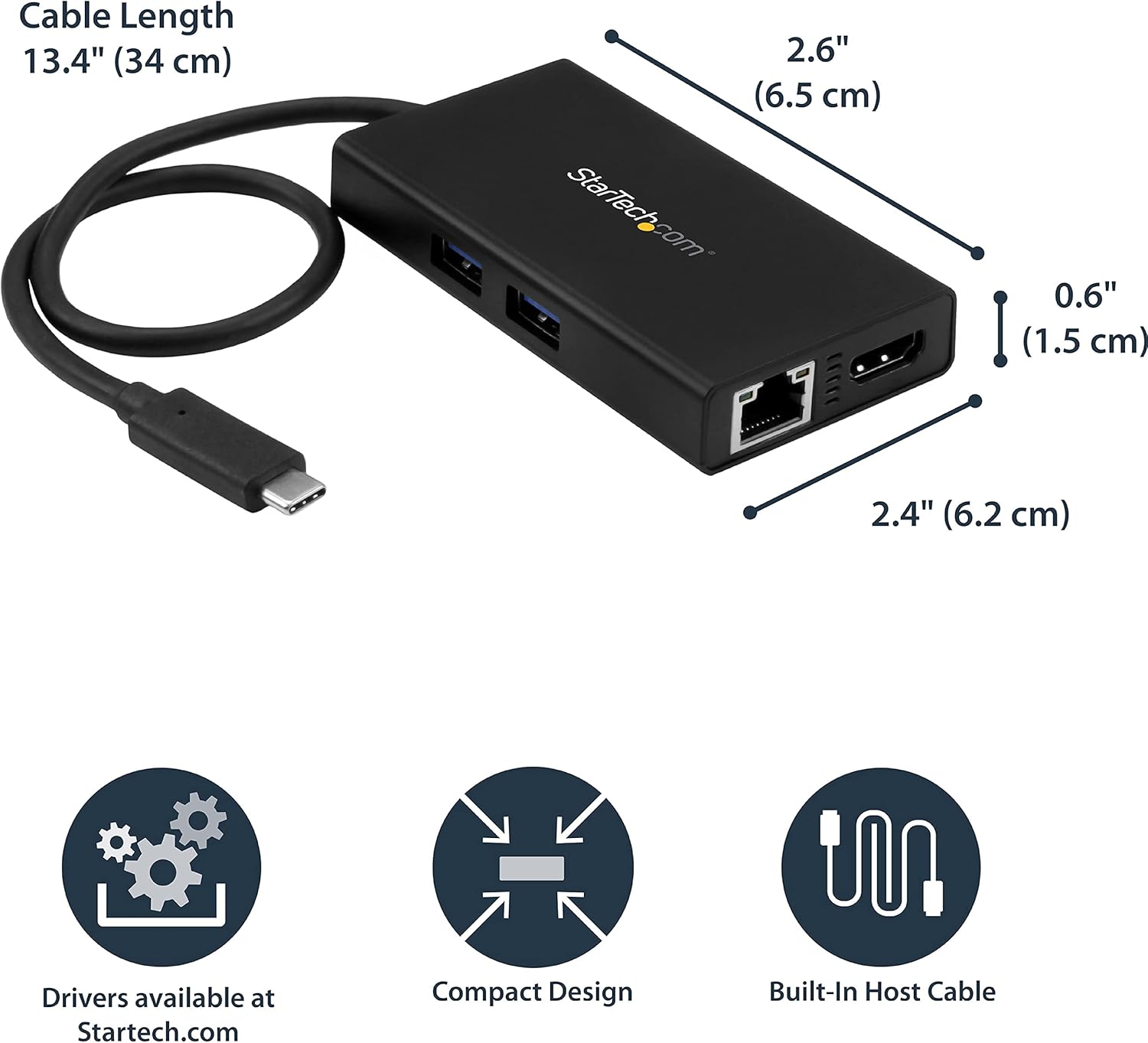 StarTech.com USB-C Multiport Adapter with Power Delivery