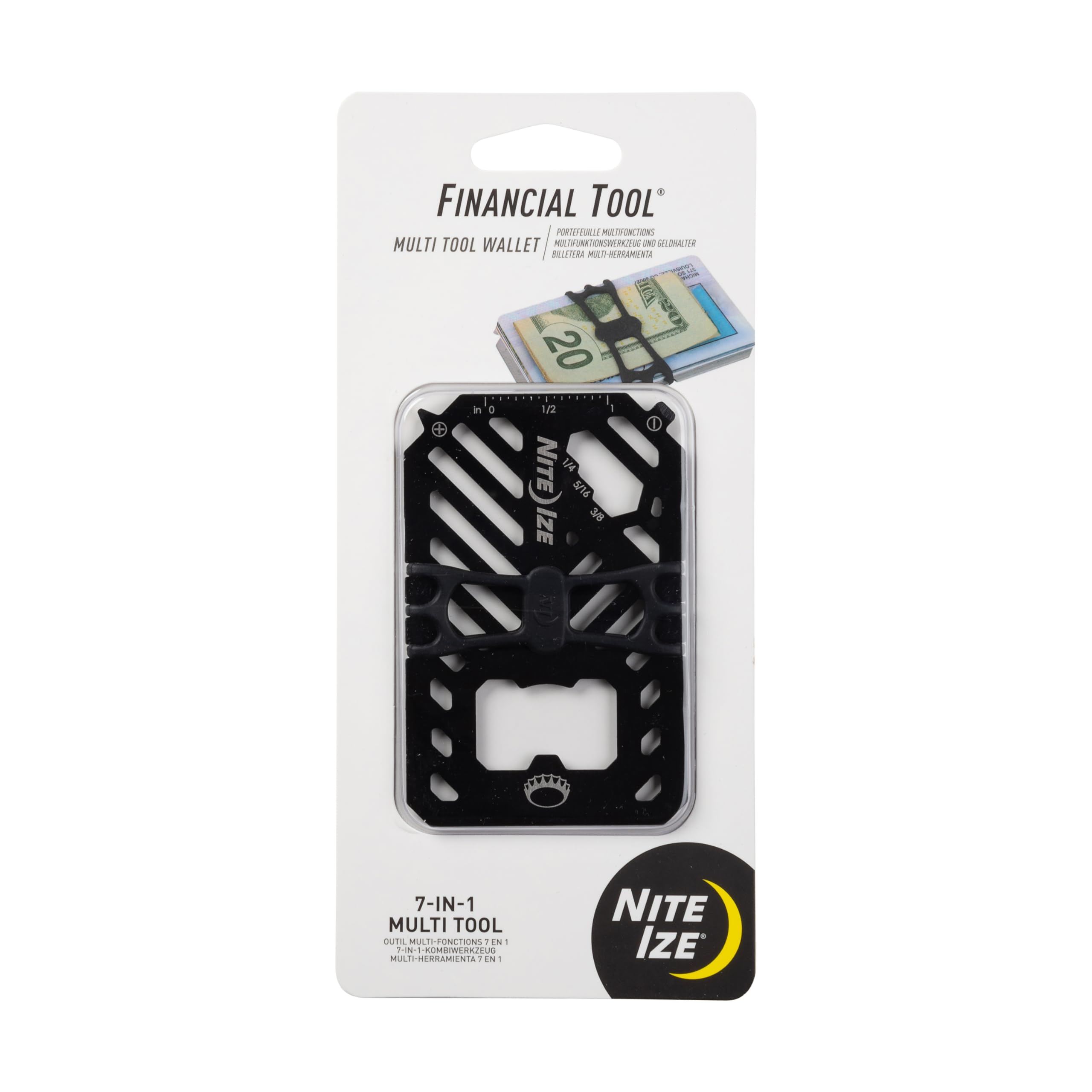 NITE IZE Financial Multi Tool Wallet - Stainless Steel Travel Wallet