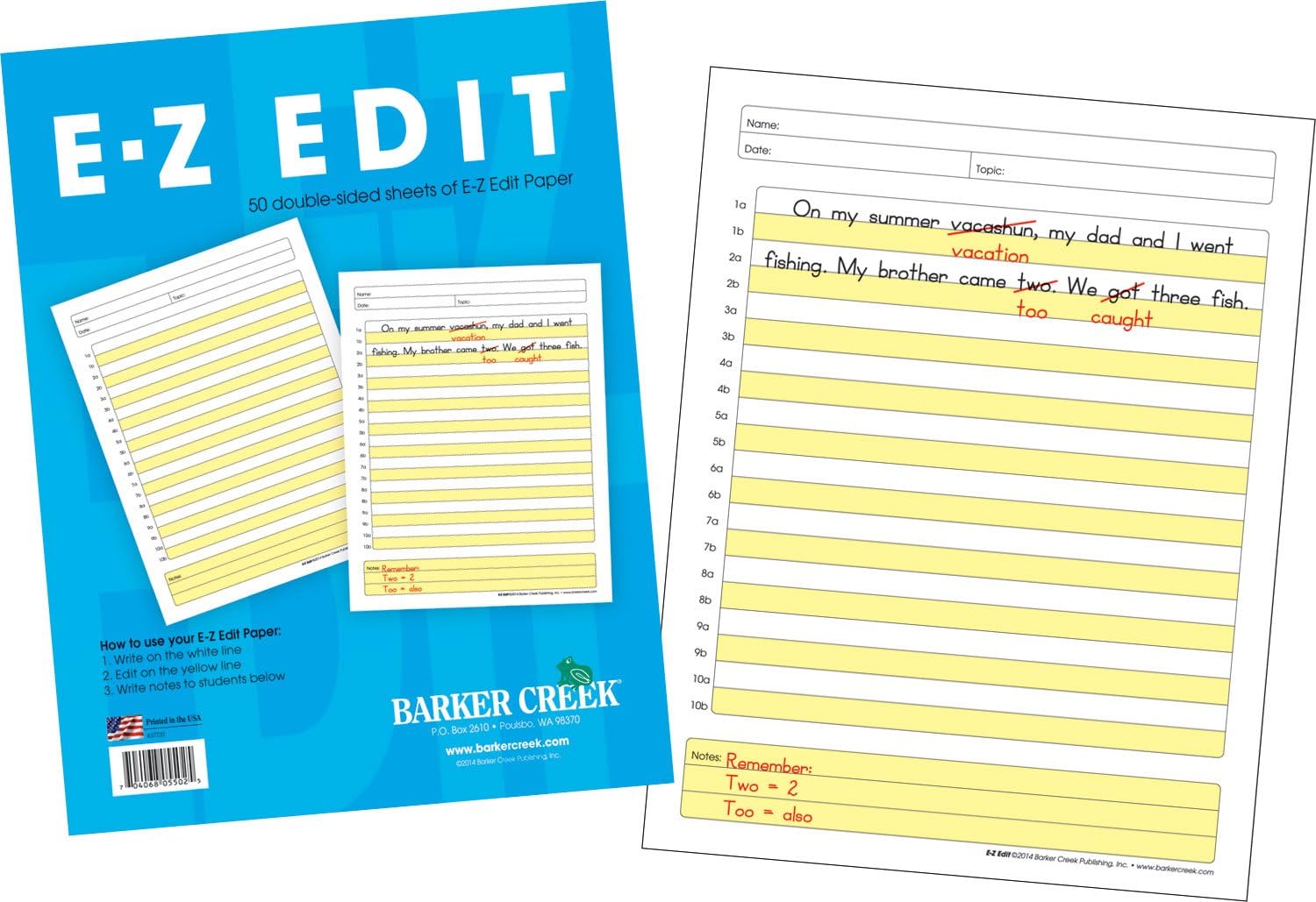 Barker Creek E-Z Edit Writing Paper
