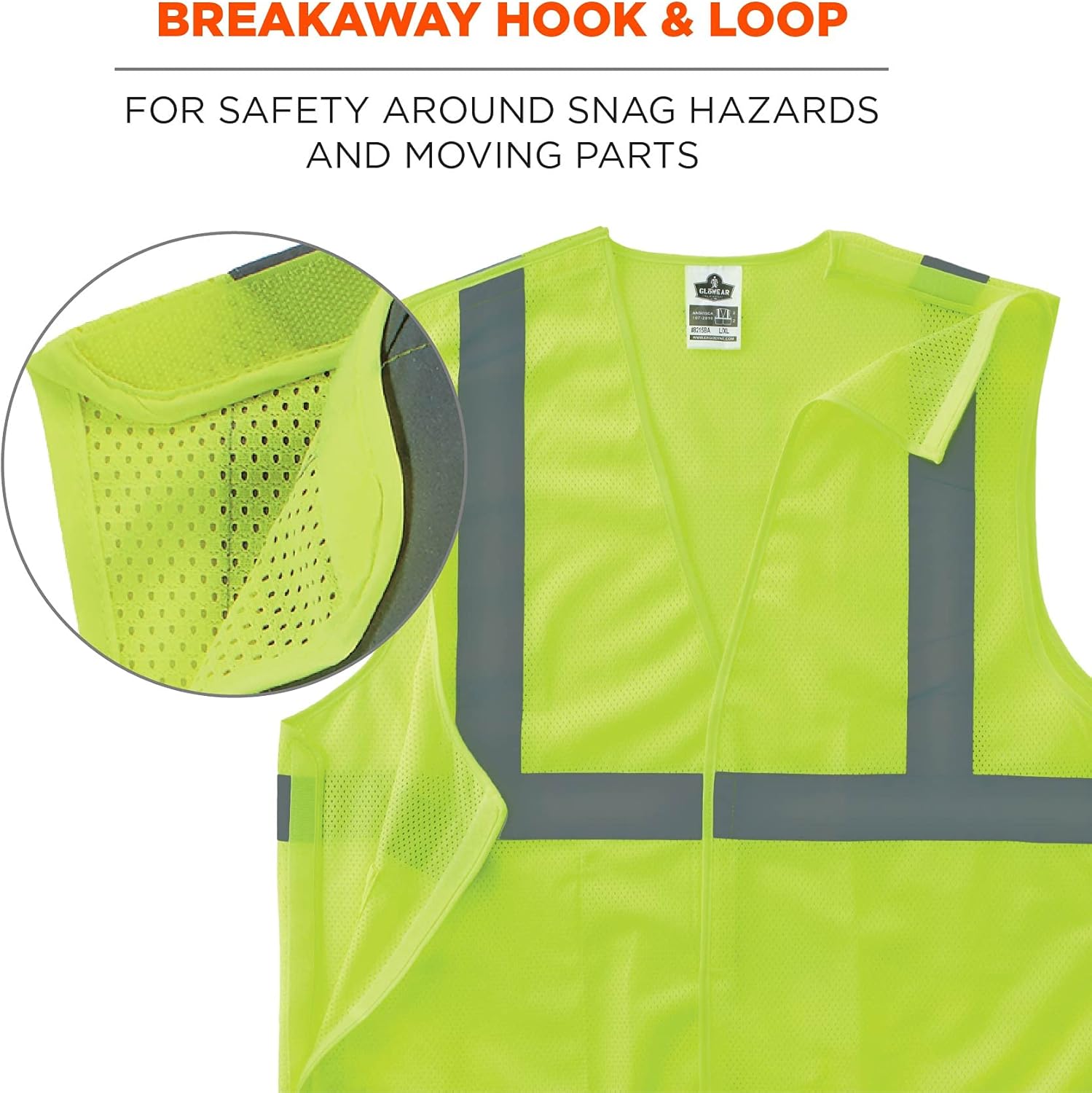 Ergodyne GloWear 8215BA Econo Breakaway Mesh High-Visibility Safety Vest